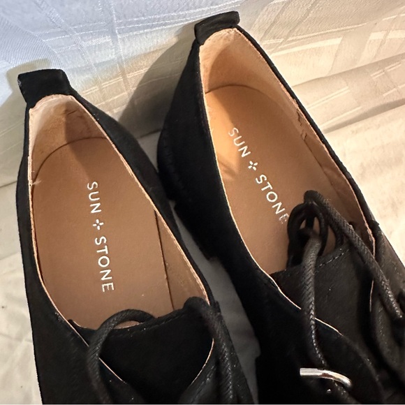 Sun + Stone Black Lace Loafer Flats - Picture 9 of 11